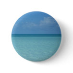 Caribbean Horizon Tropical Turquoise Blue Button