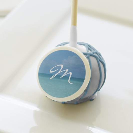 Caribbean Horizon Tropical Turquoise Blue Cake Pops (Front Insitu)