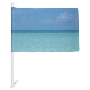 Caribbean Horizon Tropical Turquoise Blue Car Flag