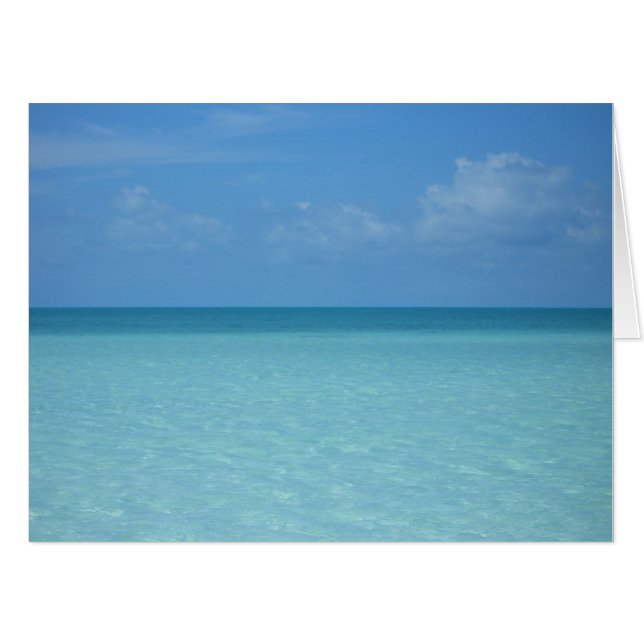 Caribbean Horizon Tropical Turquoise Blue Card (Front Horizontal)