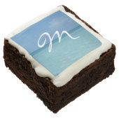Caribbean Horizon Tropical Turquoise Blue Chocolate Brownie (Angled)