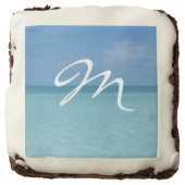 Caribbean Horizon Tropical Turquoise Blue Chocolate Brownie (Front)