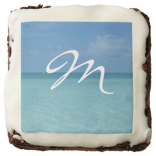 Caribbean Horizon Tropical Turquoise Blue Chocolate Brownie (Front)