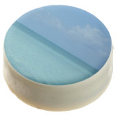 Caribbean Horizon Tropical Turquoise Blue Chocolate Covered Oreo (Angled)