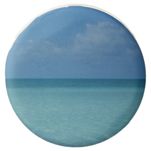 Caribbean Horizon Tropical Turquoise Blue Chocolate Covered Oreo (Front)