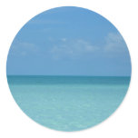 Caribbean Horizon Tropical Turquoise Blue Classic Round Sticker