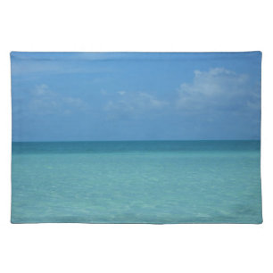 Caribbean Horizon Tropical Turquoise Blue Cloth Placemat