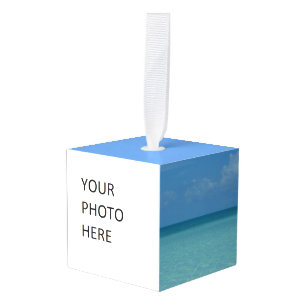 Caribbean Horizon Tropical Turquoise Blue Cube Ornament