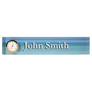 Caribbean Horizon Tropical Turquoise Blue Desk Name Plate