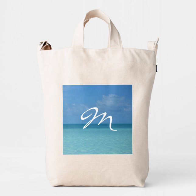 Caribbean Horizon Tropical Turquoise Blue Duck Bag (Front)