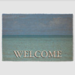 Caribbean Horizon Tropical Turquoise Blue Fiber Doormat