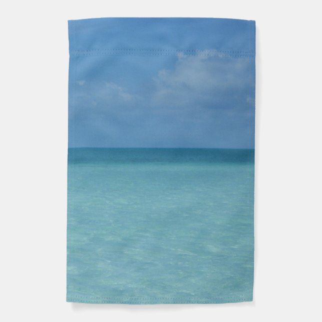 Caribbean Horizon Tropical Turquoise Blue Garden Flag (Front)