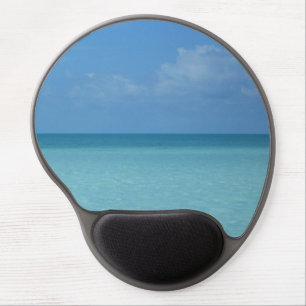 Caribbean Horizon Tropical Turquoise Blue Gel Mouse Pad