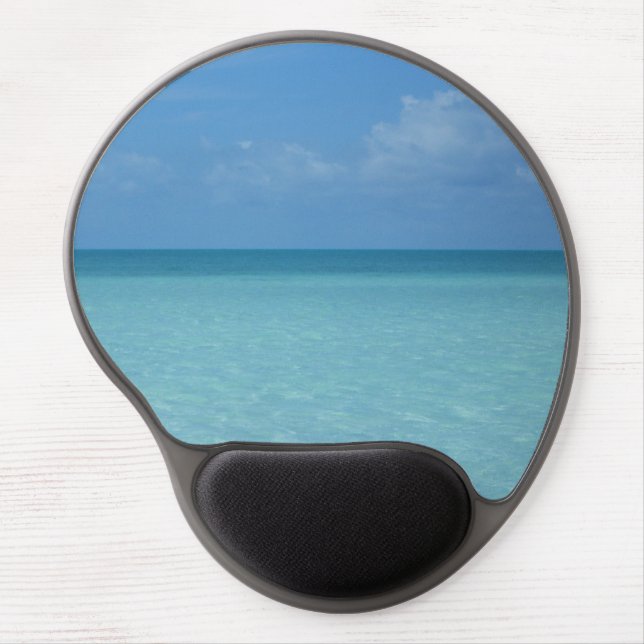 Caribbean Horizon Tropical Turquoise Blue Gel Mouse Pad (Front)