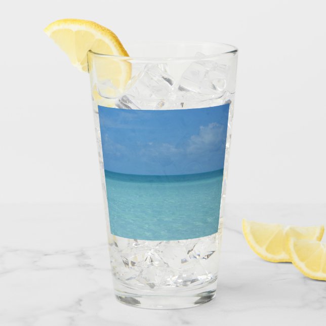 Caribbean Horizon Tropical Turquoise Blue Glass (Front Ice)