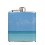 Caribbean Horizon Tropical Turquoise Blue Hip Flask