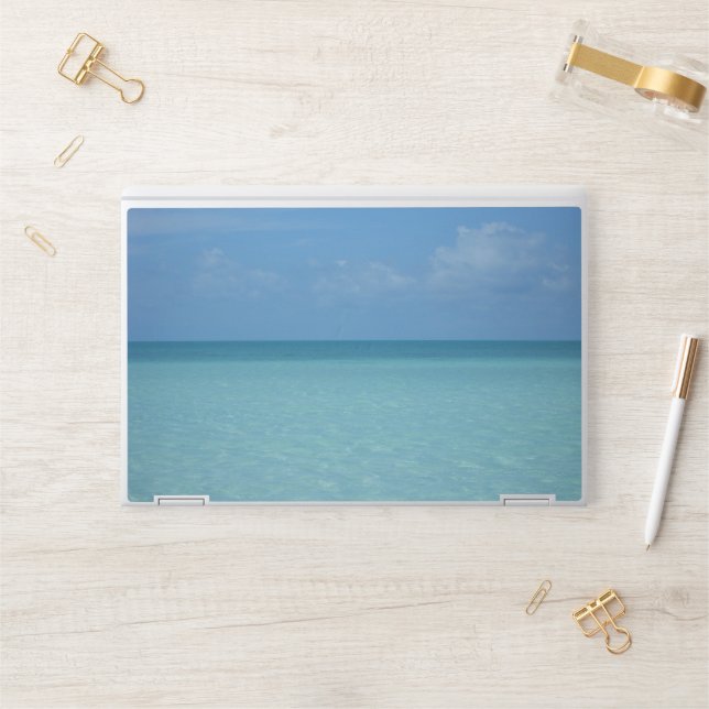 Caribbean Horizon Tropical Turquoise Blue HP Laptop Skin (Desk)