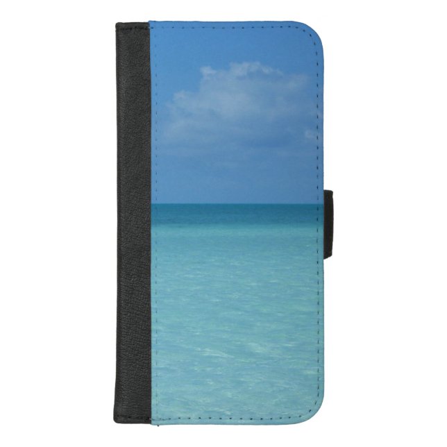 Caribbean Horizon Tropical Turquoise Blue iPhone Wallet Case (Front)