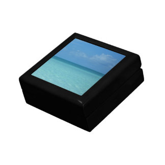 Caribbean Horizon Tropical Turquoise Blue Jewelry Box