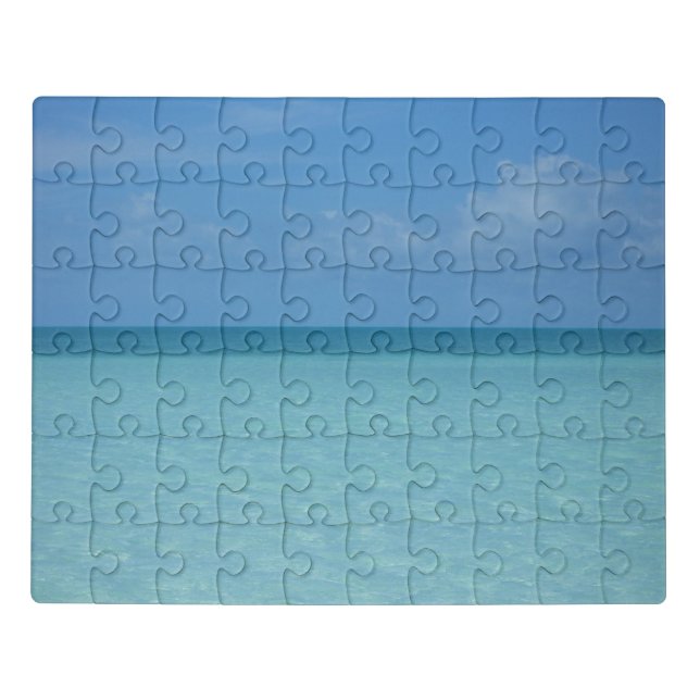 Caribbean Horizon Tropical Turquoise Blue Jigsaw Puzzle (Puzzle Horizontal)