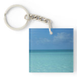 Caribbean Horizon Tropical Turquoise Blue Keychain