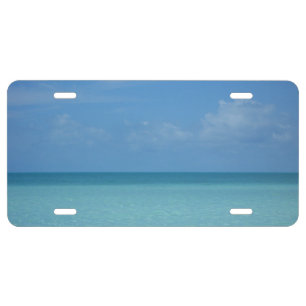 Caribbean Horizon Tropical Turquoise Blue License Plate