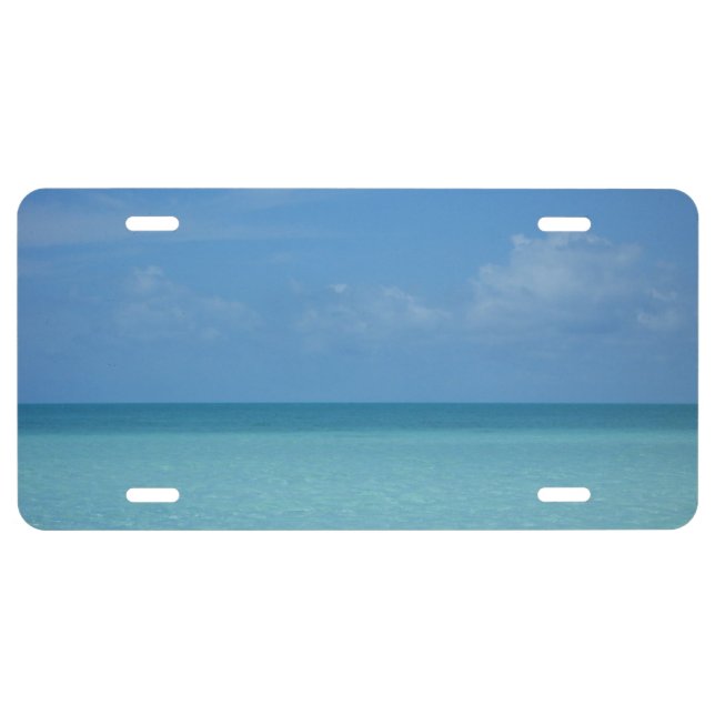 Caribbean Horizon Tropical Turquoise Blue License Plate (Front)