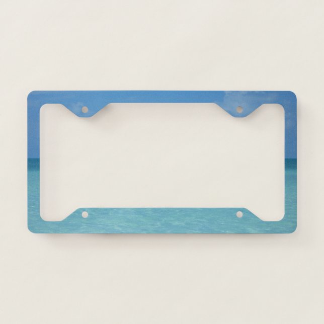 Caribbean Horizon Tropical Turquoise Blue License Plate Frame (Front)