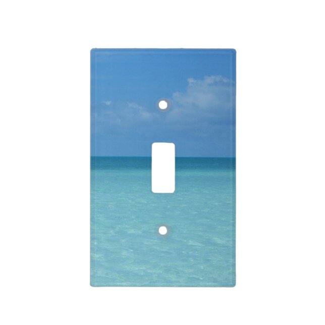 Caribbean Horizon Tropical Turquoise Blue Light Switch Cover (Front)