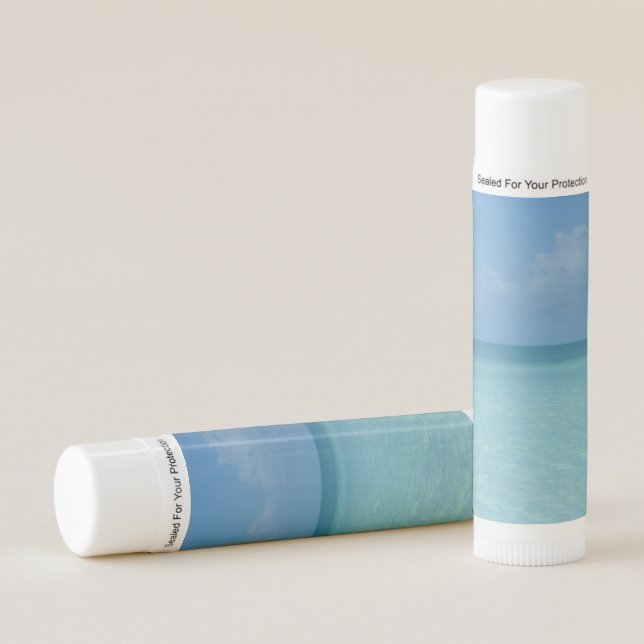 Caribbean Horizon Tropical Turquoise Blue Lip Balm (Front)