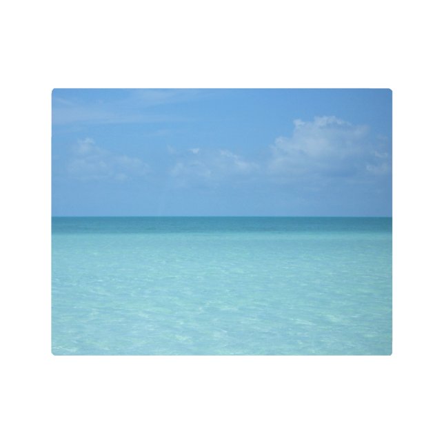 Caribbean Horizon Tropical Turquoise Blue Metal Print (Front)