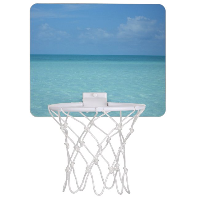Caribbean Horizon Tropical Turquoise Blue Mini Basketball Hoop (Front)