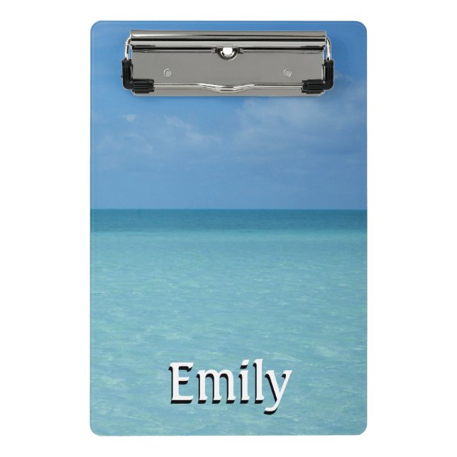 Caribbean Horizon Tropical Turquoise Blue Mini Clipboard (Front)