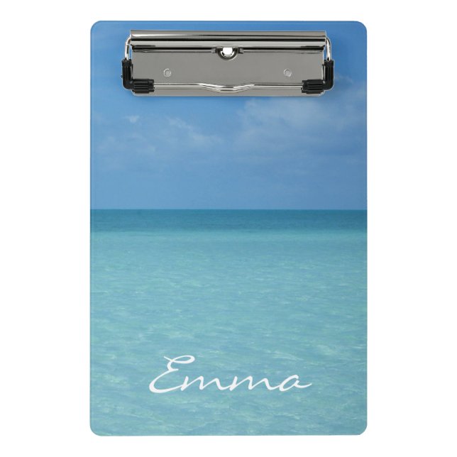 Caribbean Horizon Tropical Turquoise Blue Mini Clipboard (Front)
