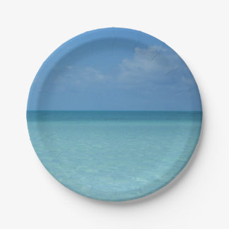 Caribbean Horizon Tropical Turquoise Blue Paper Plates