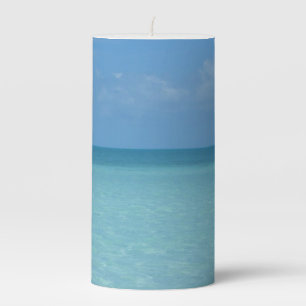 Caribbean Horizon Tropical Turquoise Blue Pillar Candle