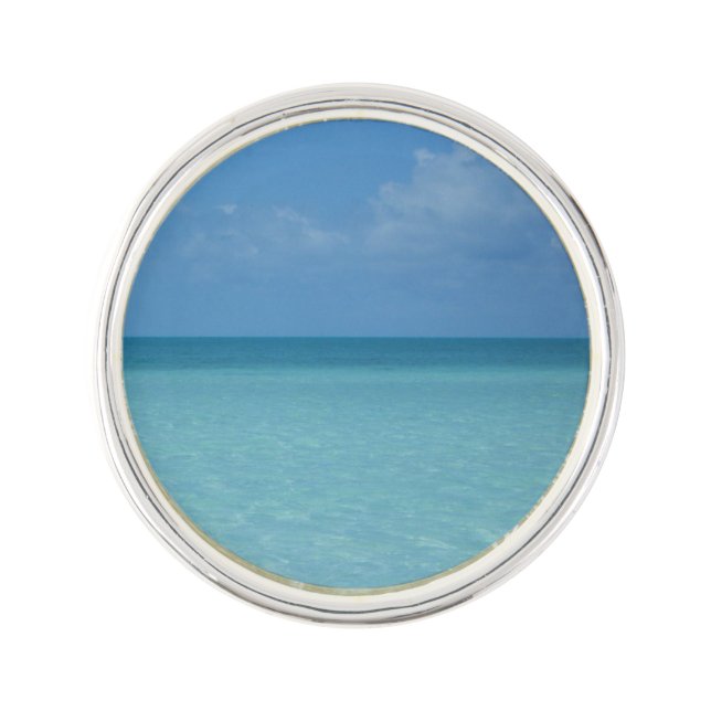Caribbean Horizon Tropical Turquoise Blue Pin (Front)