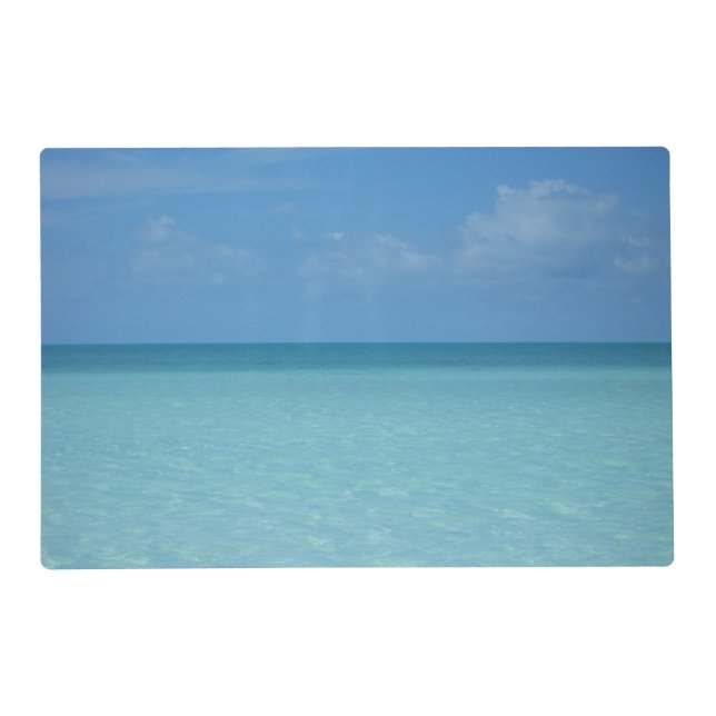 Caribbean Horizon Tropical Turquoise Blue Placemat (Front)