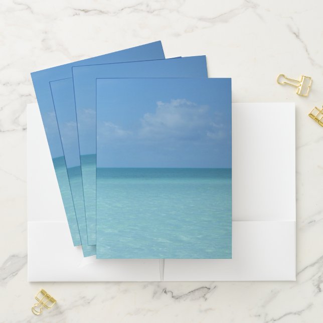 Caribbean Horizon Tropical Turquoise Blue Pocket Folder (In Situ)