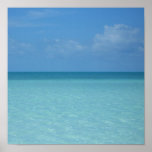 Caribbean Horizon Tropical Turquoise Blue Poster