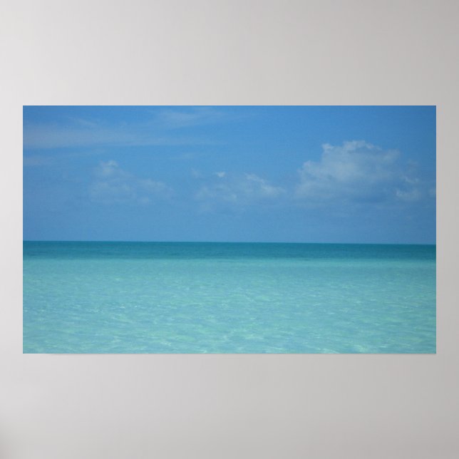 Caribbean Horizon Tropical Turquoise Blue Poster (Front)