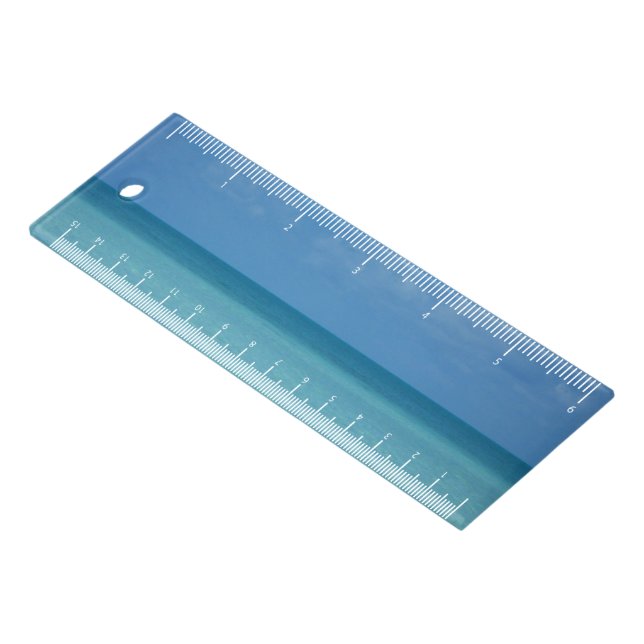 Caribbean Horizon Tropical Turquoise Blue Ruler (Angled)