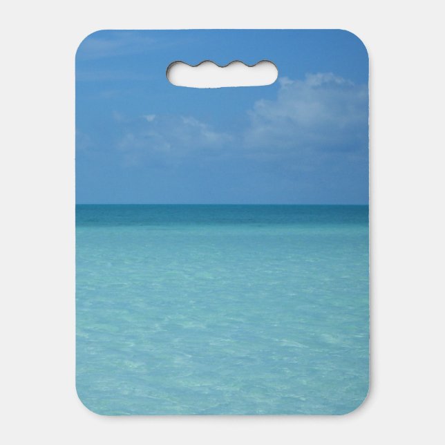 Caribbean Horizon Tropical Turquoise Blue Seat Cushion (Front Vertical)