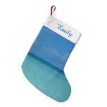 Caribbean Horizon Tropical Turquoise Blue Small Christmas Stocking
