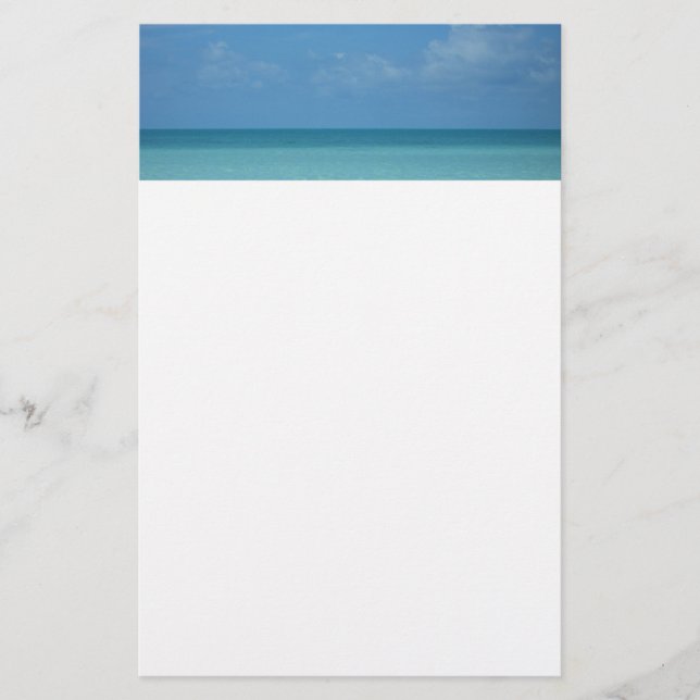 Caribbean Horizon Tropical Turquoise Blue Stationery (Front)