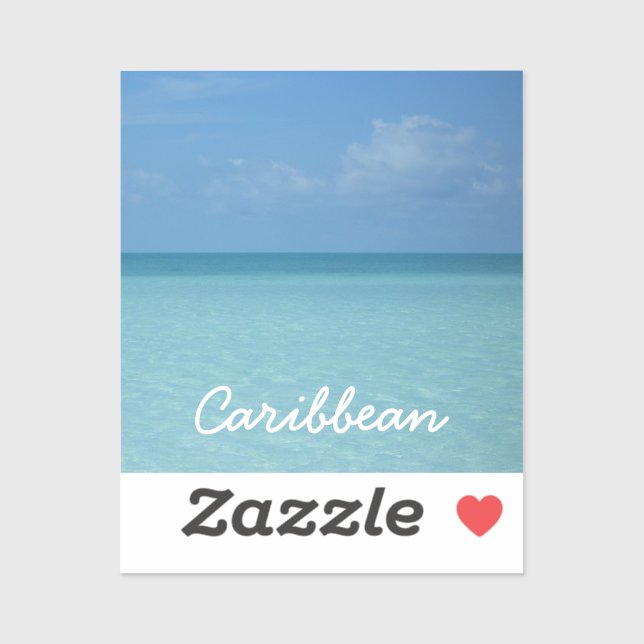 Caribbean Horizon Tropical Turquoise Blue Sticker (Sheet)