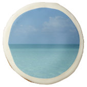 Caribbean Horizon Tropical Turquoise Blue Sugar Cookie (Front)