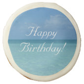 Caribbean Horizon Tropical Turquoise Blue Sugar Cookie (Front)