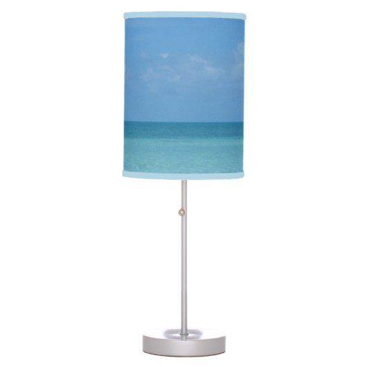 Caribbean Horizon Tropical Turquoise Blue Table Lamp (Front)