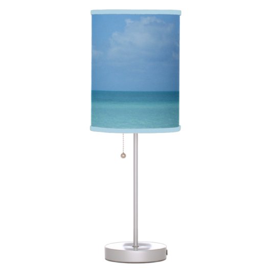 Caribbean Horizon Tropical Turquoise Blue Table Lamp (Right)